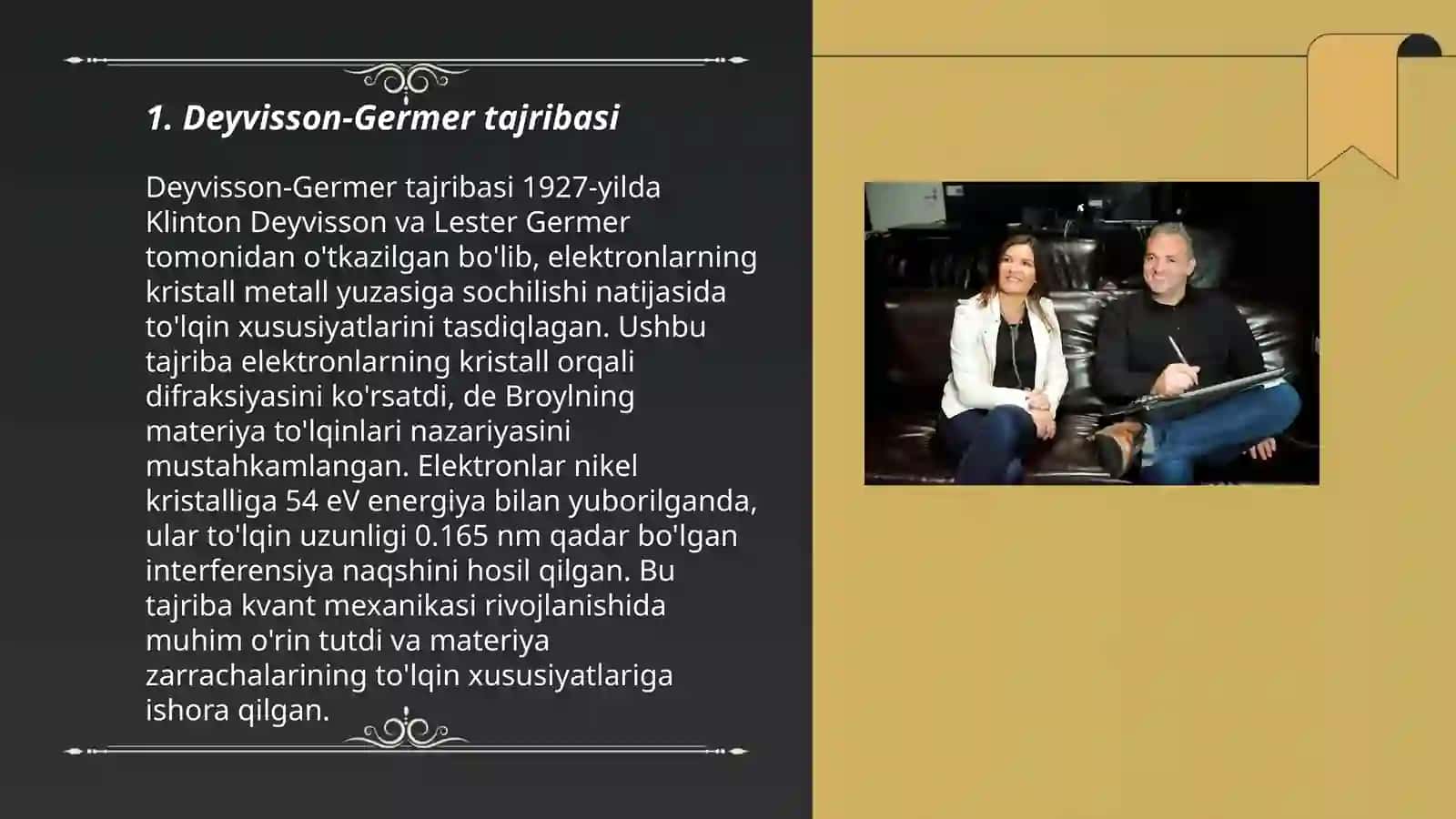 Devisson-Jermer va Tomson-Tartakovskiy tajribalari 3