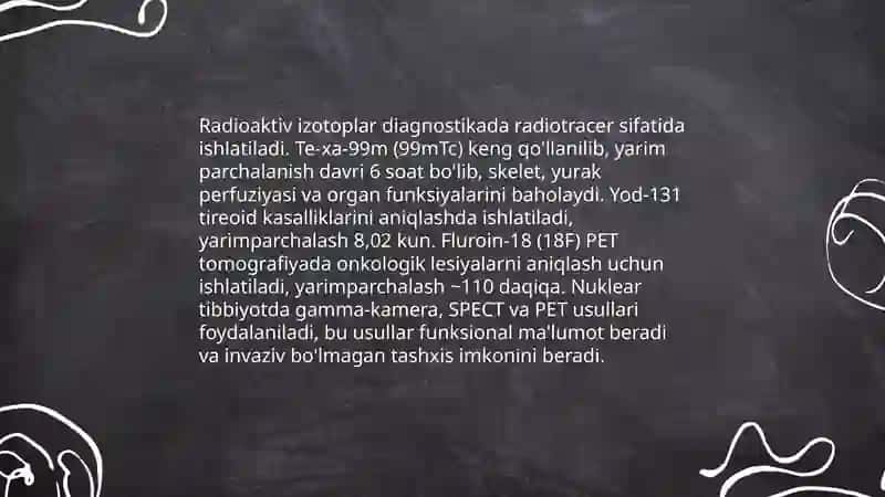 Yadro kimyosining tibbiyotdagi o'rni 3