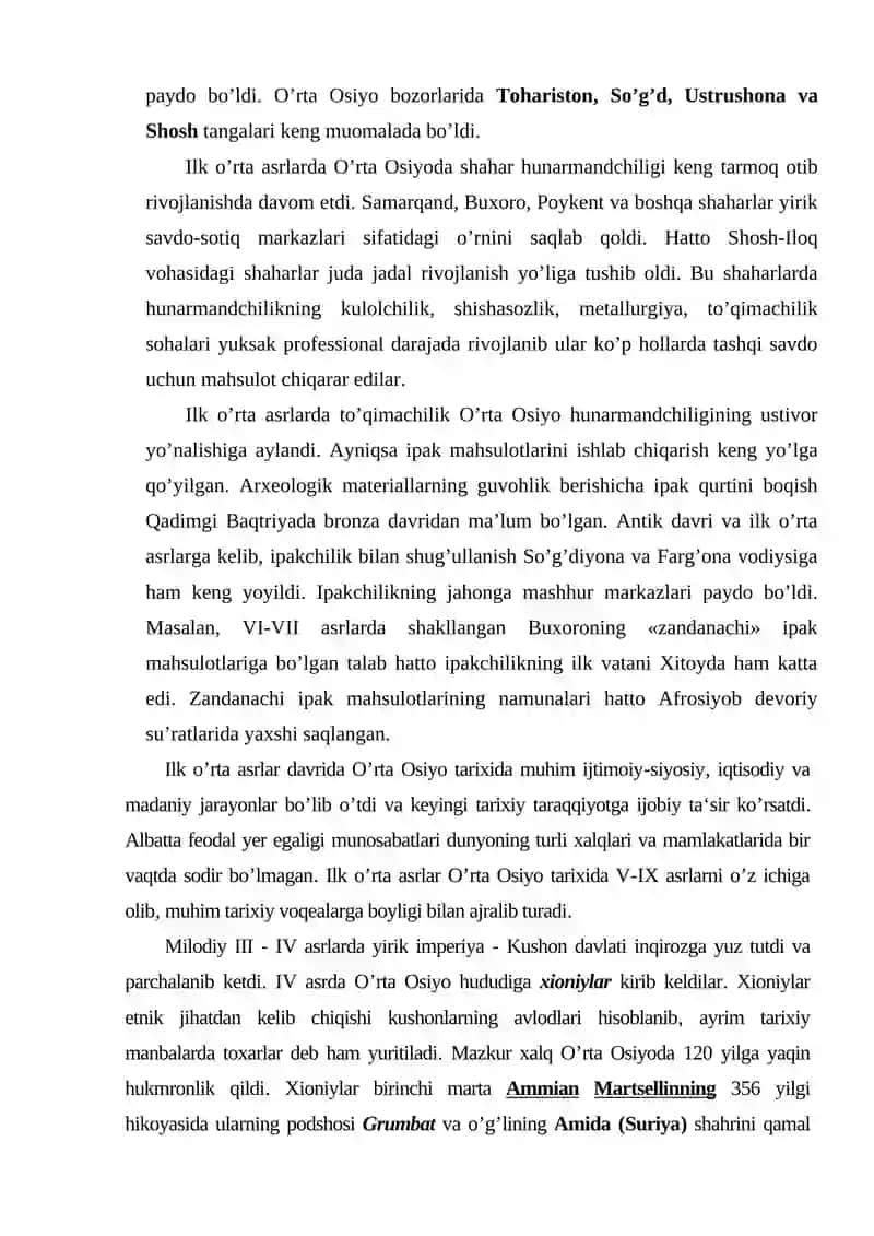 O`RTA ASRLARDA JAHON TARAQQIYOTINING UMUMIY TARAQQIYOTI 3