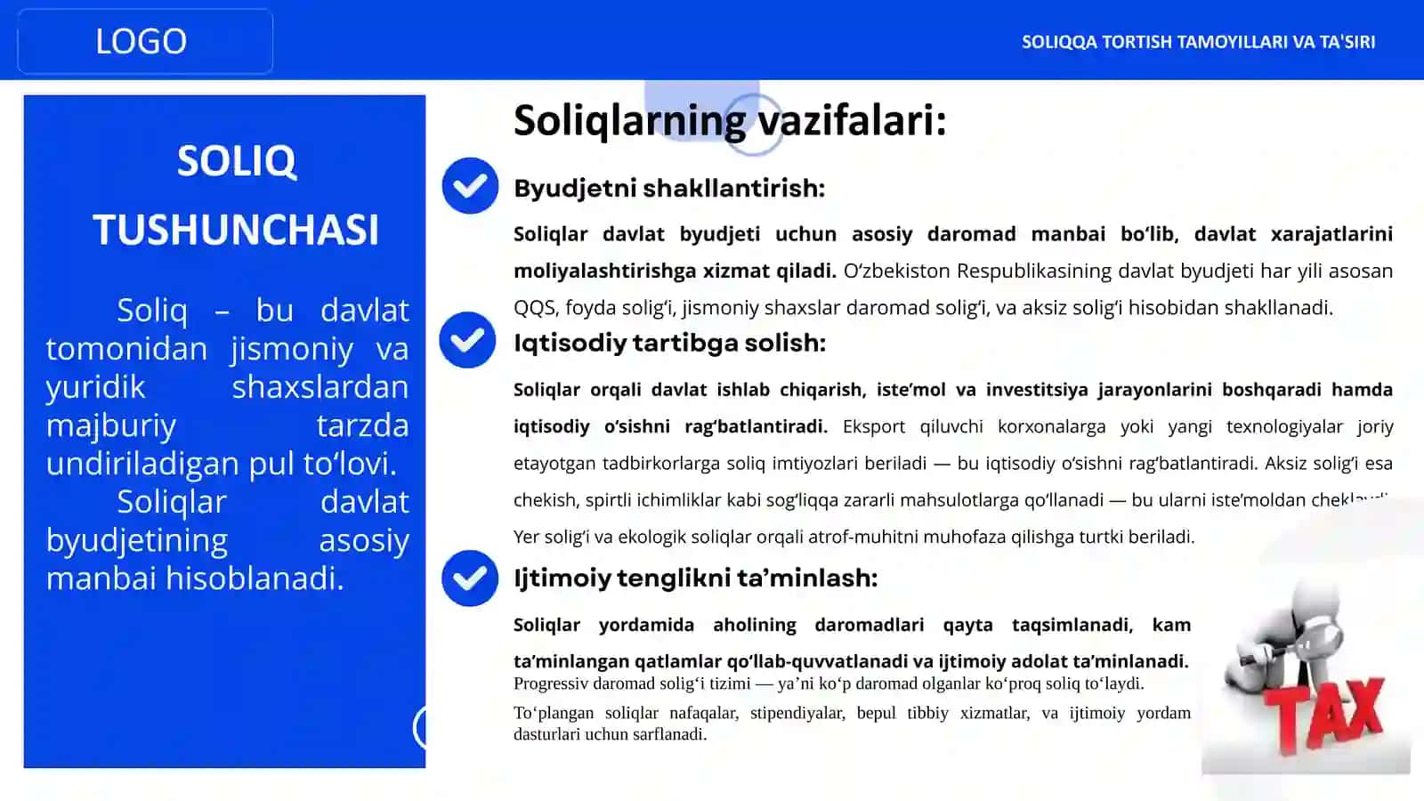 Soliqqa tortish tamoyillari va ta’siri (O‘zbekiston misolida) 3
