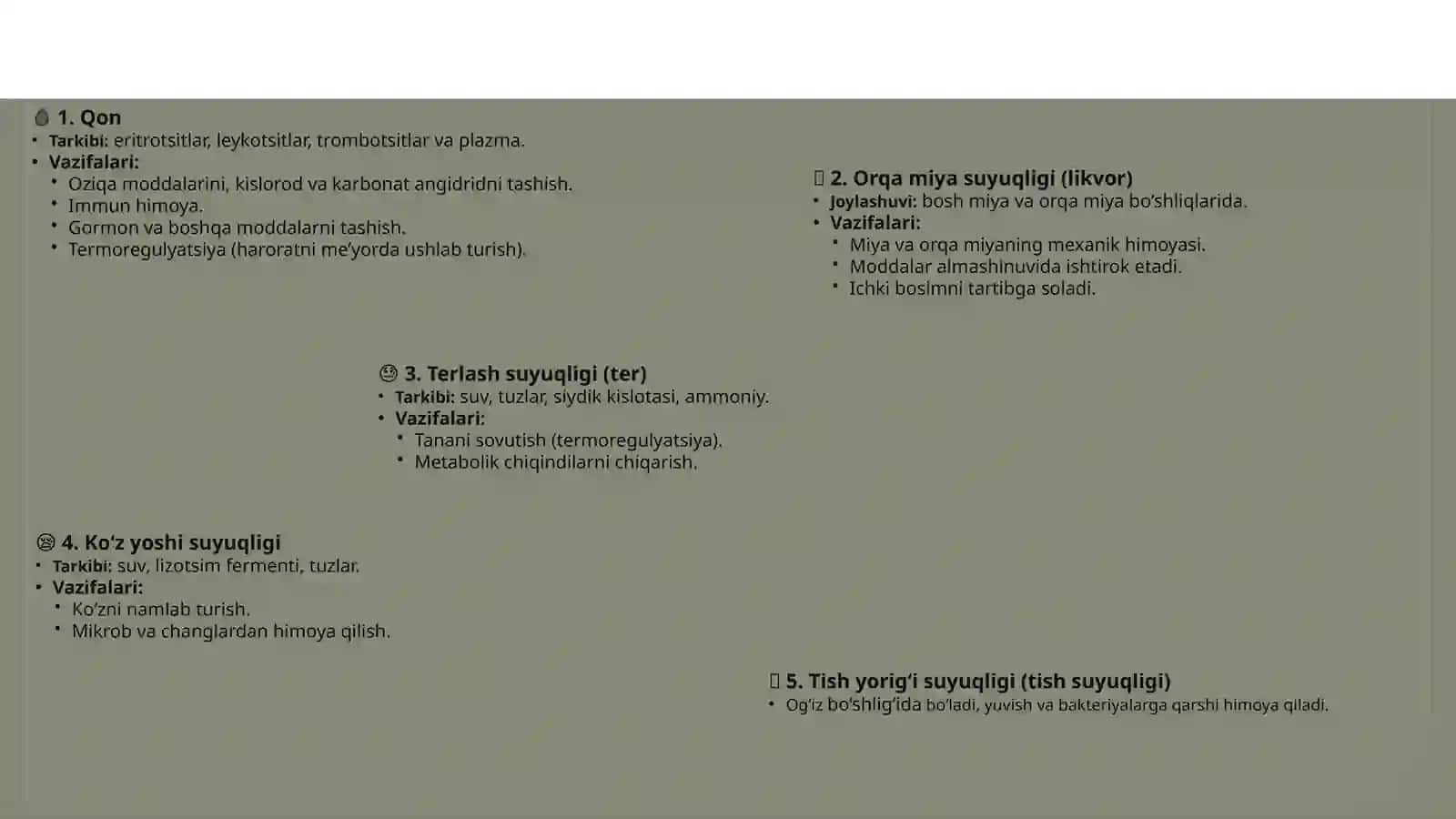Organizmning biologik suyuqliklari 3