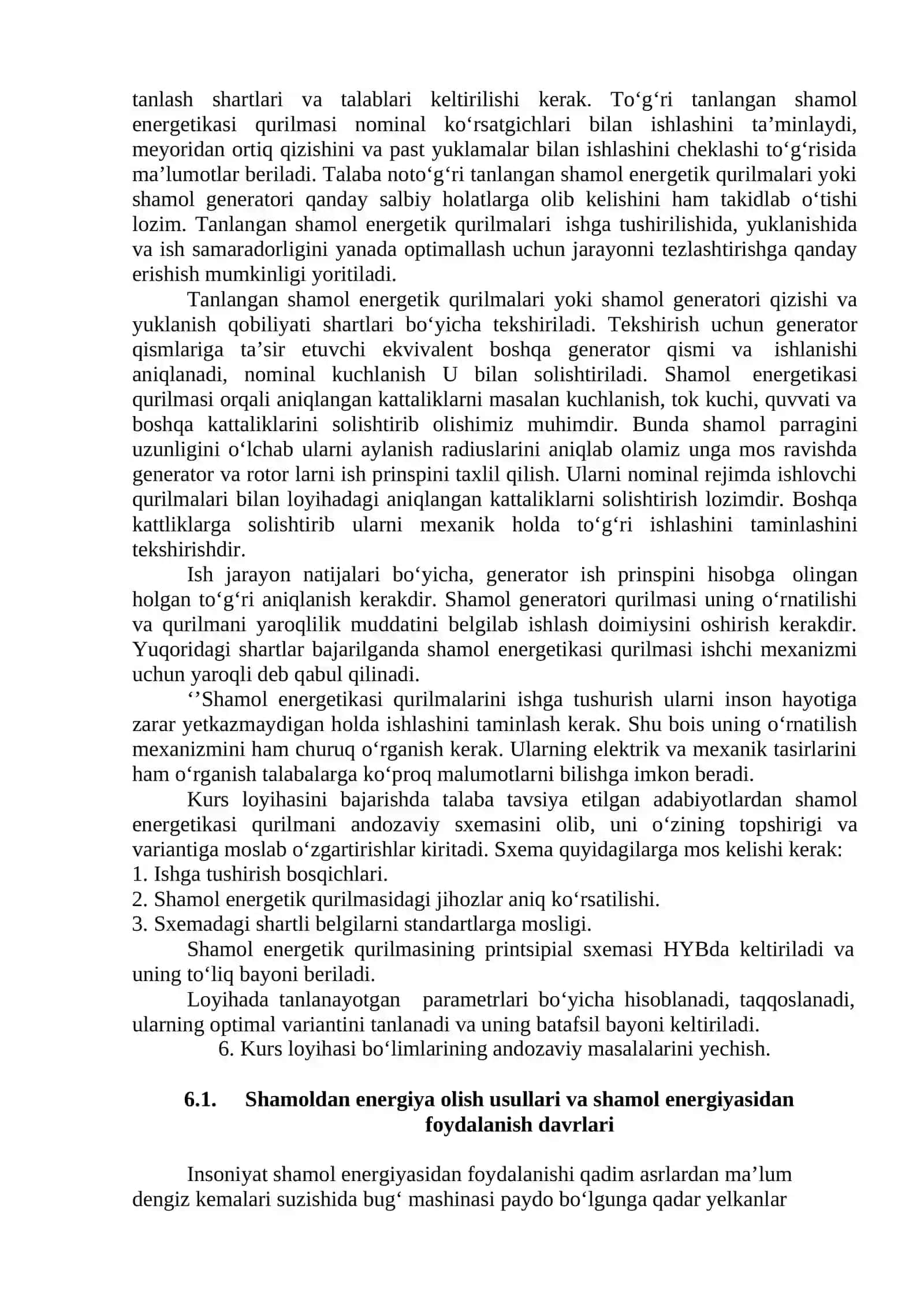 Shamol energetikasi kurs loyihasi 3