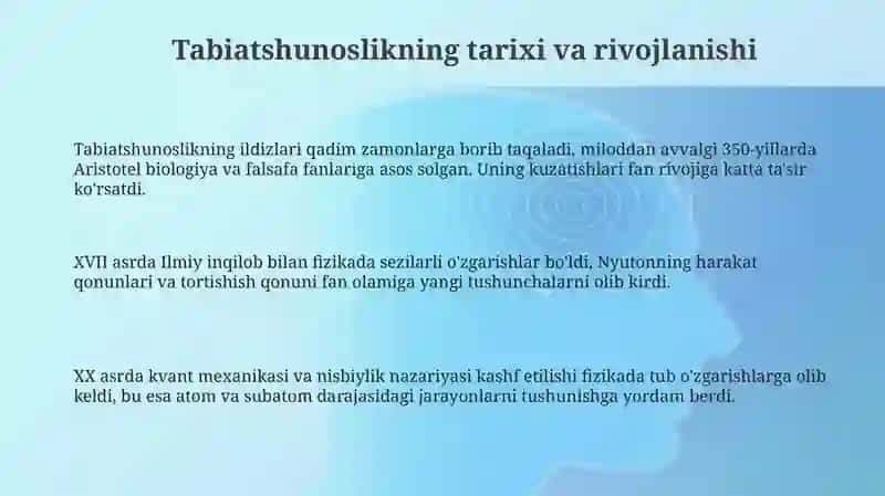 Tabiatshunoslikning tarixi va rivojlanishi 3