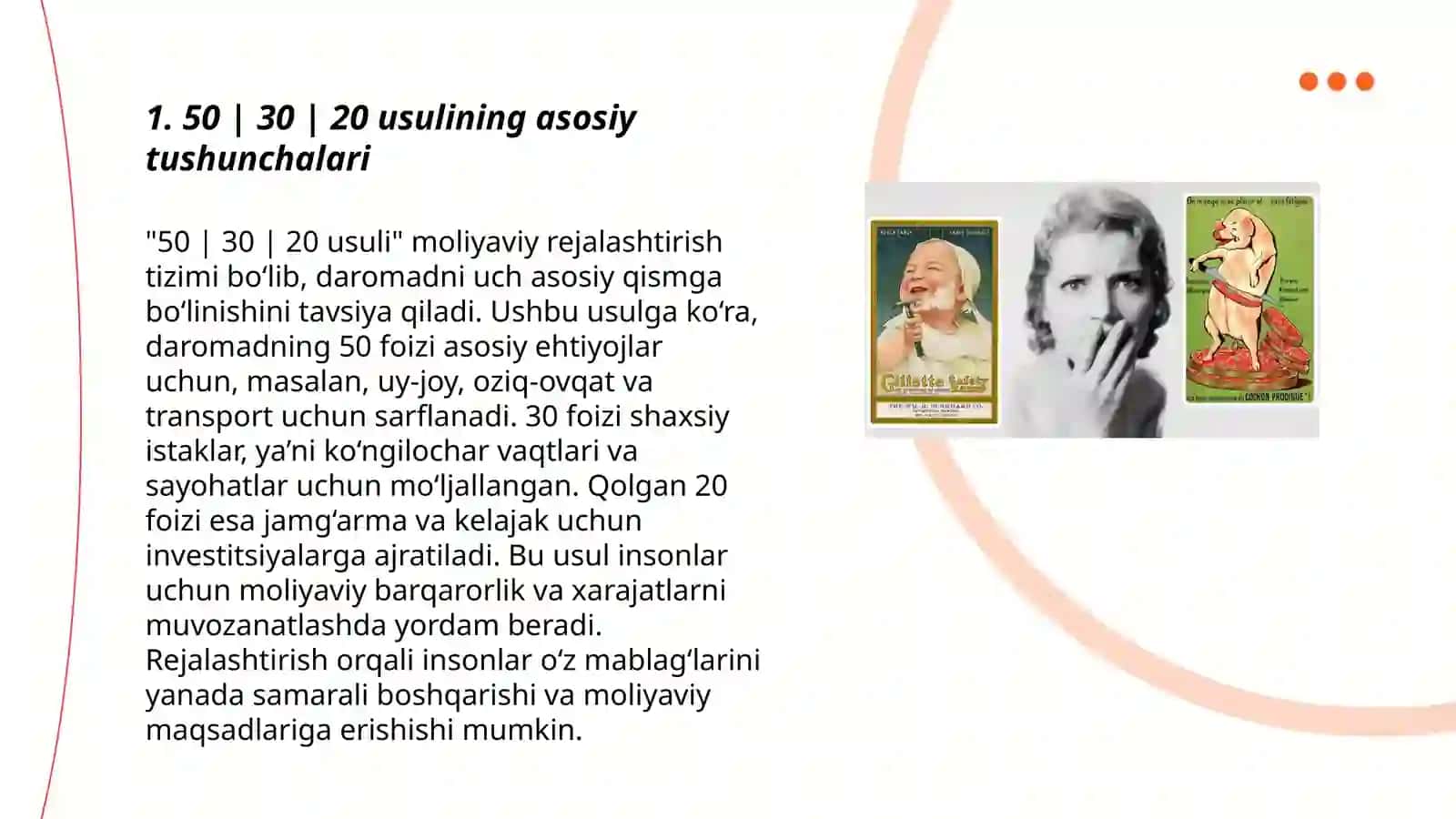 50 | 30 | 20 usulining ōziga xosligi 3