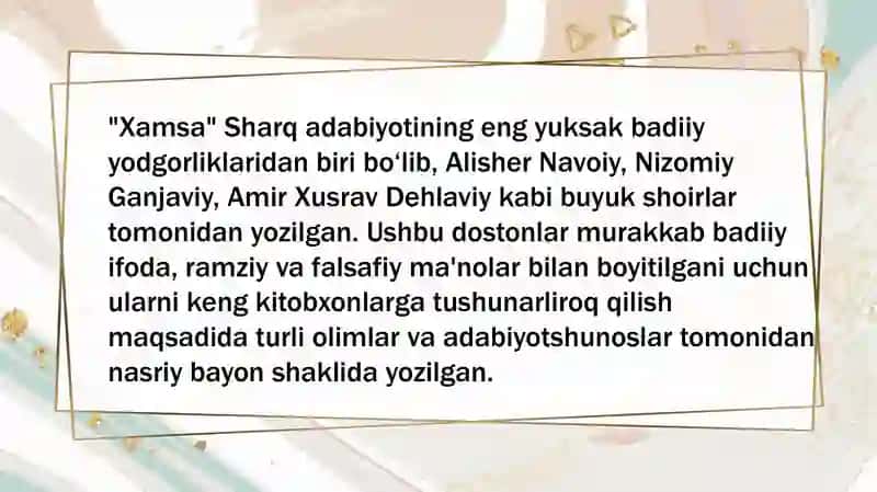 Xamsa sharq adabiyoti 3