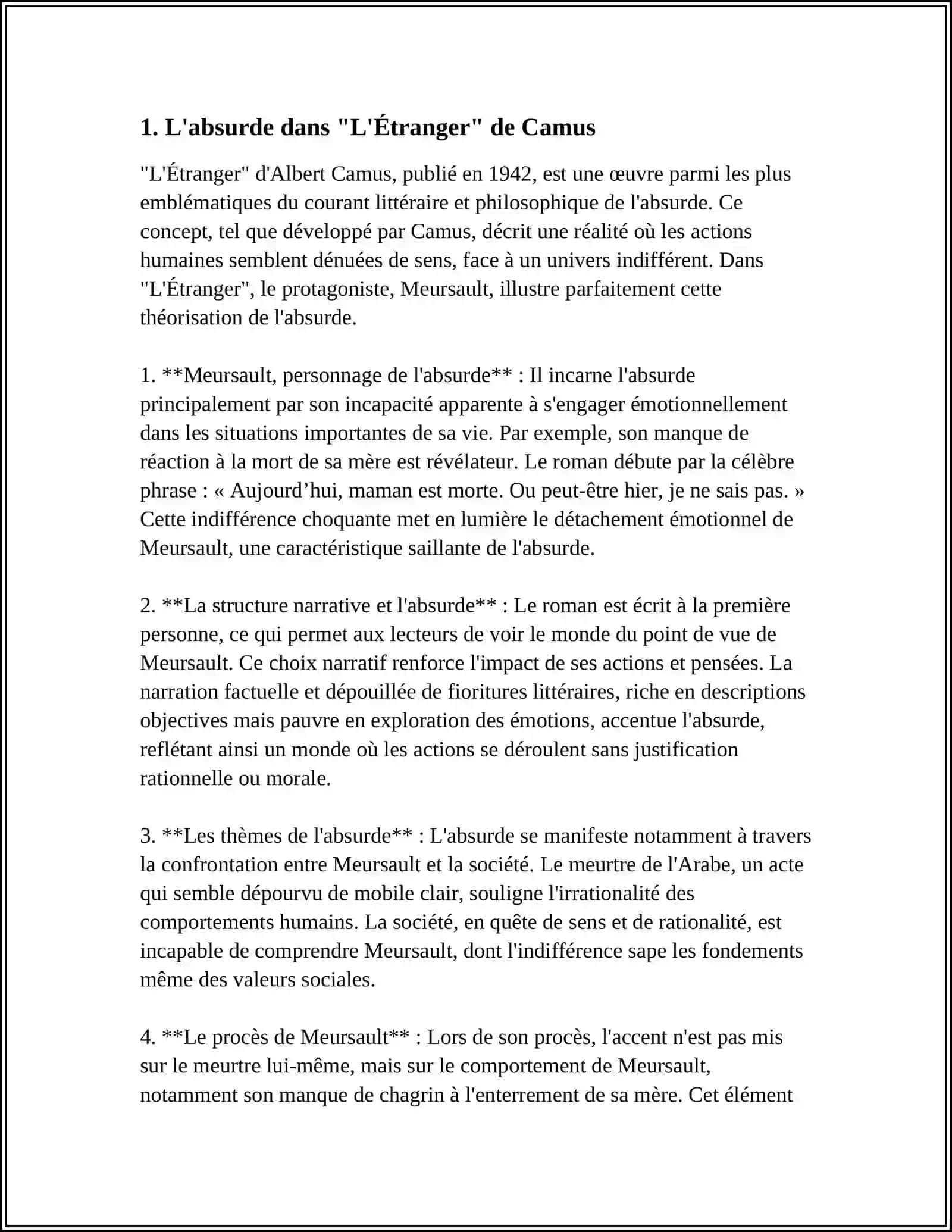 D'ALBERT CAMUS "L'ÉTRANGER" " LA POSTE" NATALIE SARRAUTE EST UNE REPRÉSENTANTE DU NOUVEU 3