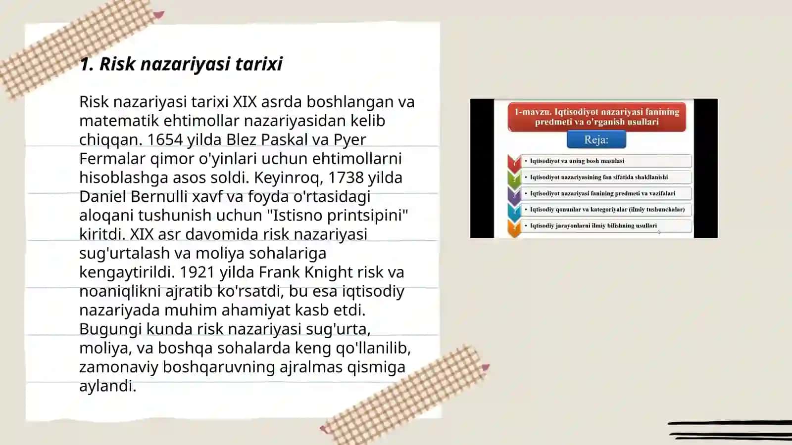 Risk nazariyasi va uning sug'urtadagi roli 3
