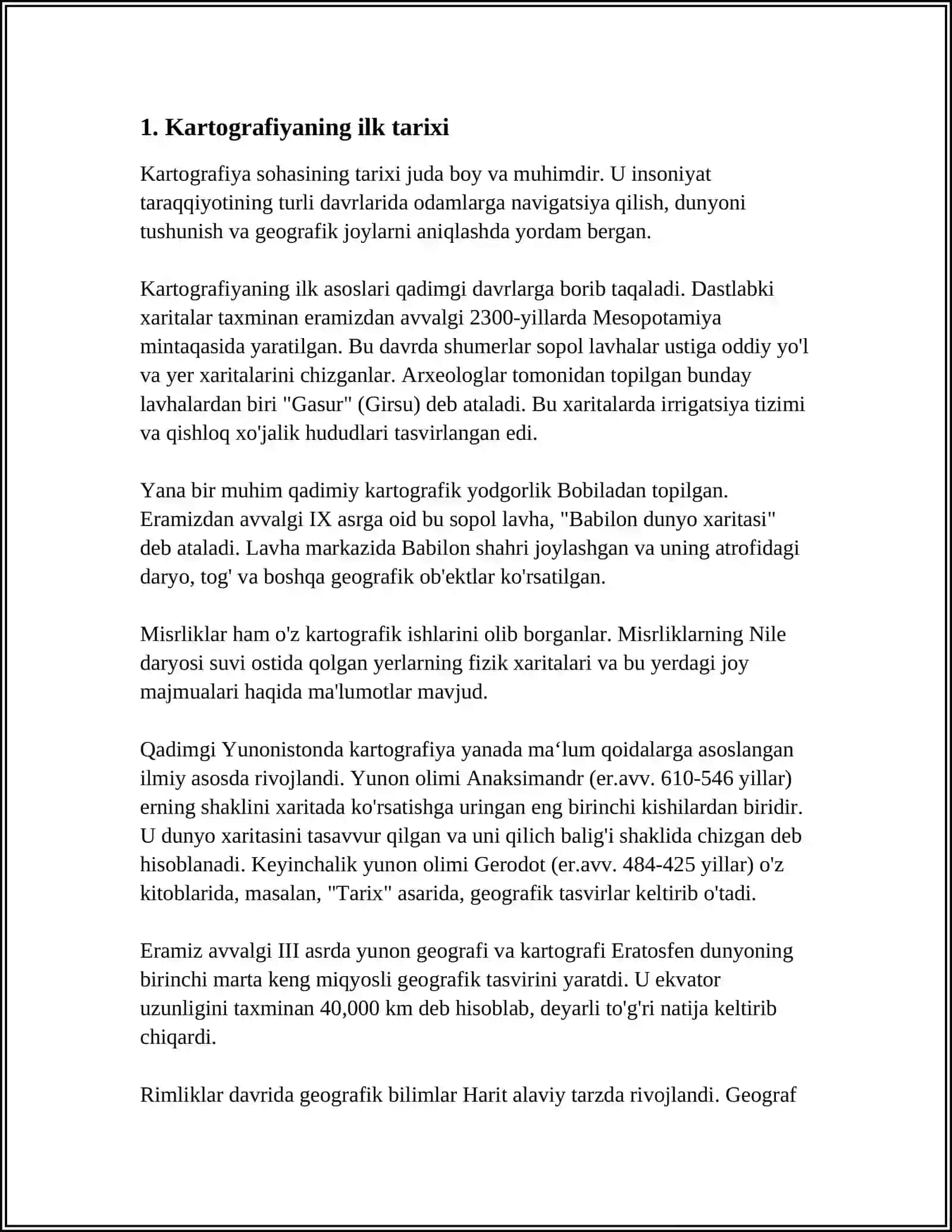 TARIXIY KARTOGRAFIYANING SHAKLLANISHI VA TARAQQIYOTI 3