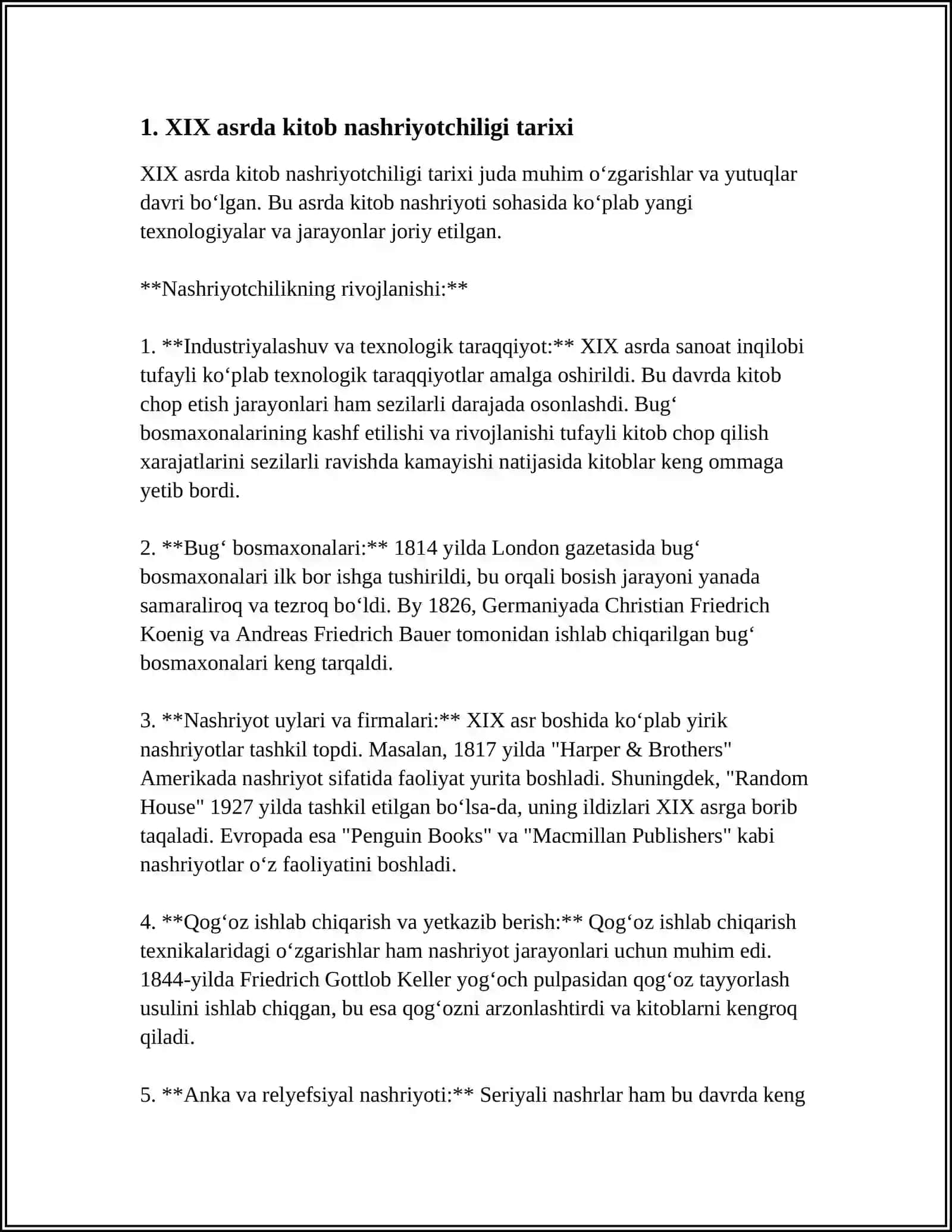 XIX ASR OXIRINING XX ASR BOSHLARIDA KITOB-NASHRIYOTCHILIK ISHI 3