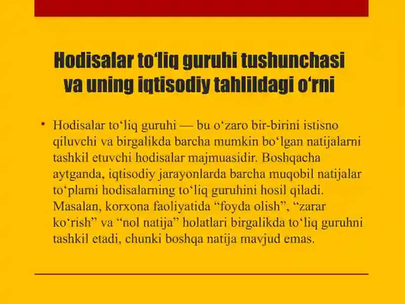 Hodisalarning toʻliq guruhi 3