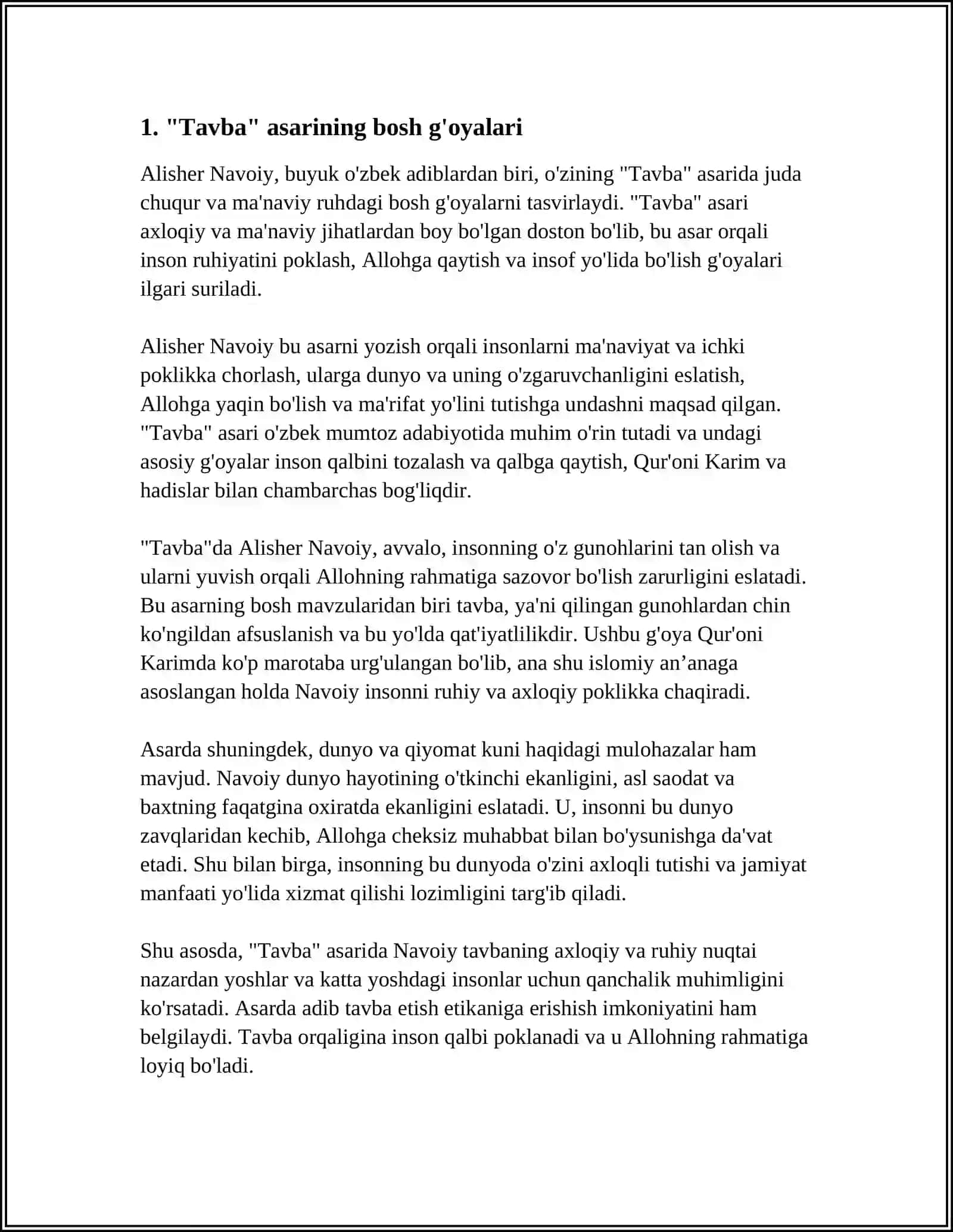"TAVBA" ASARINI TAHLIL ETISH 3