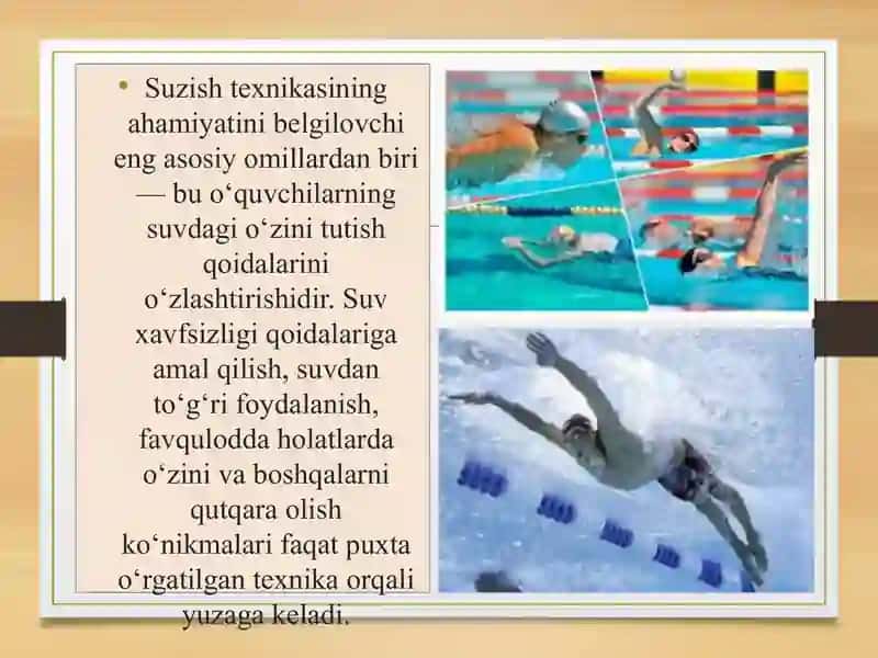 Suzish usullarining texnikasini o‘rgatish 3