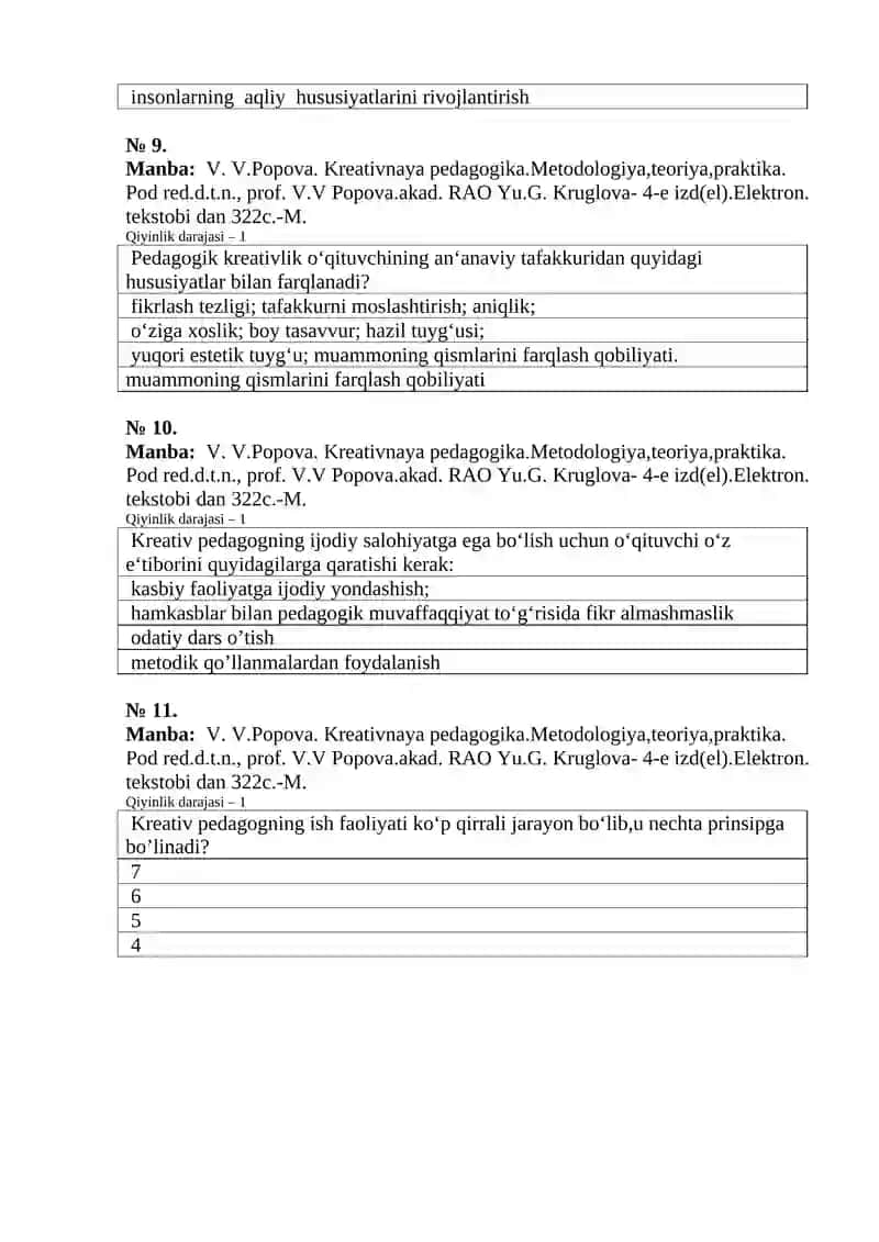 Kreativ Pedagogika amaliy ish 3
