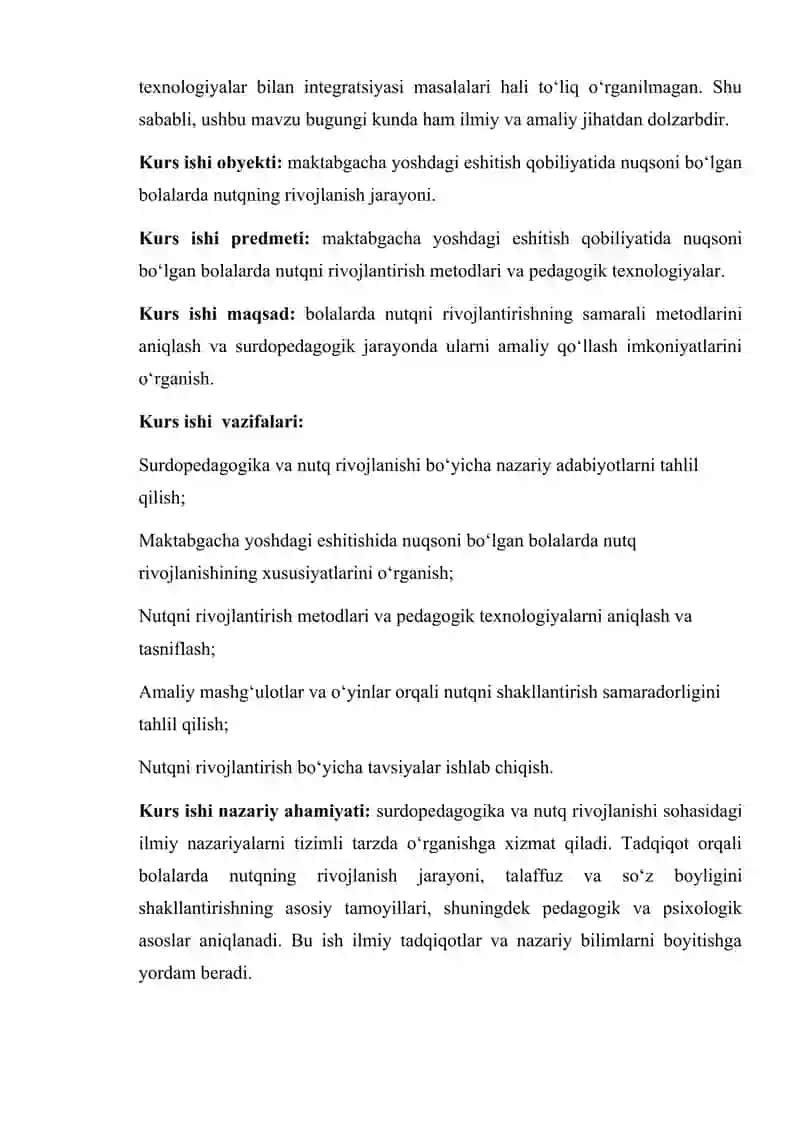Maktabgacha  surdopedagogikada nutq o'stirish metodlari 3