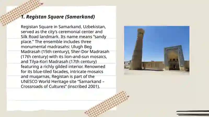 The sightseeing of Uzbekistan and Bukhara 3