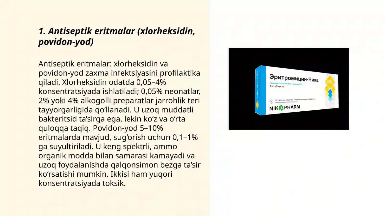 Zaxmga qarshi vositalar 3