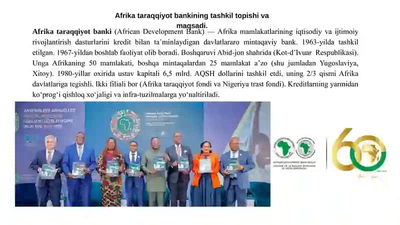 Afrika taraqqiyot banki. 3