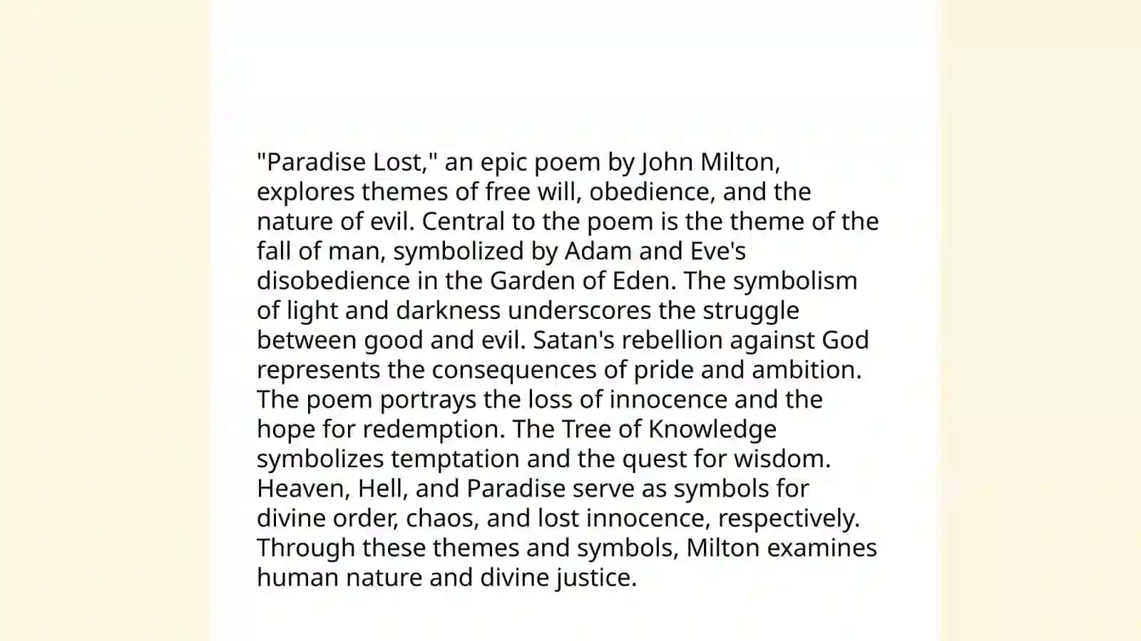 Paradise Lost: Themes and Symbolism 3