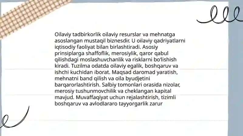 Oilaviy tadbirkorlik 3