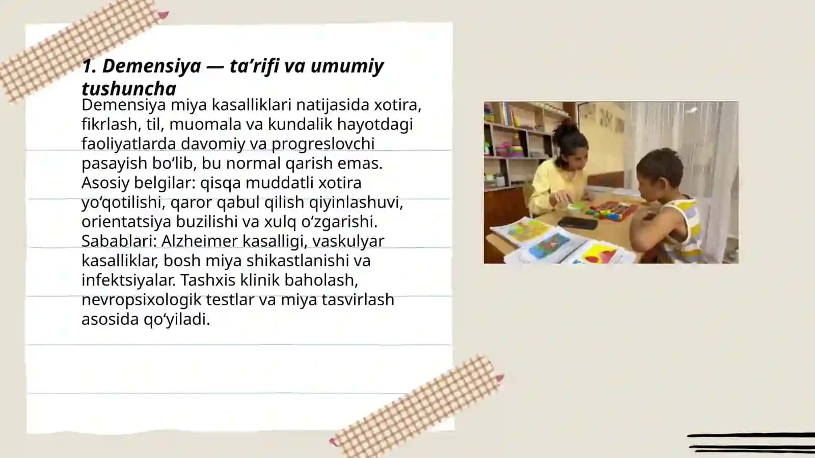 Demensiya tushunchasi va ularning turlari 3