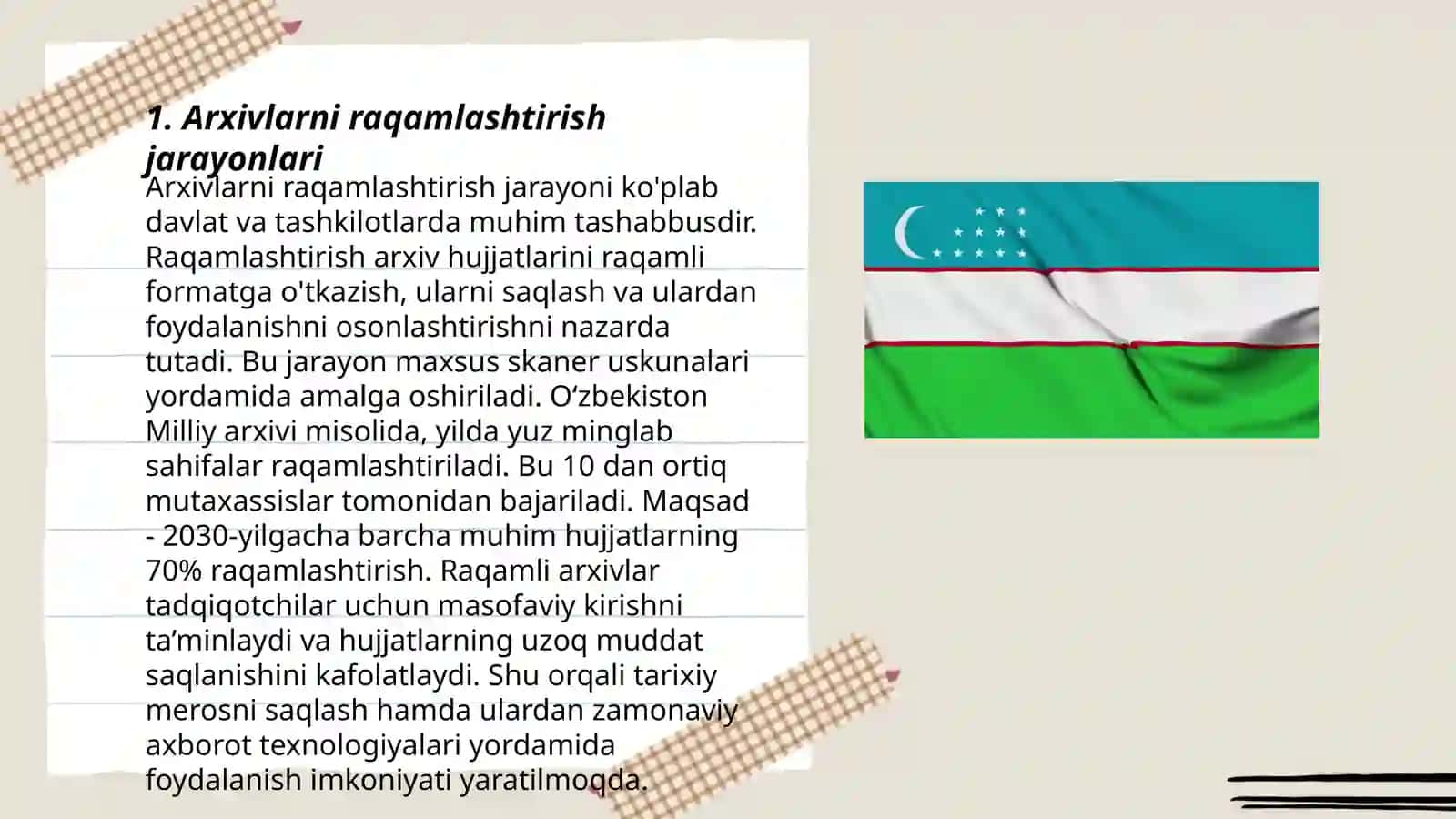 O‘zbekiston Respublikasining arxivlarni butlash 3