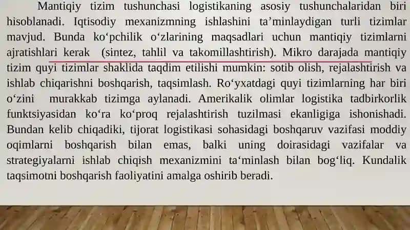Logistik tizimlarning turlari va ularning xususiyatlari 3