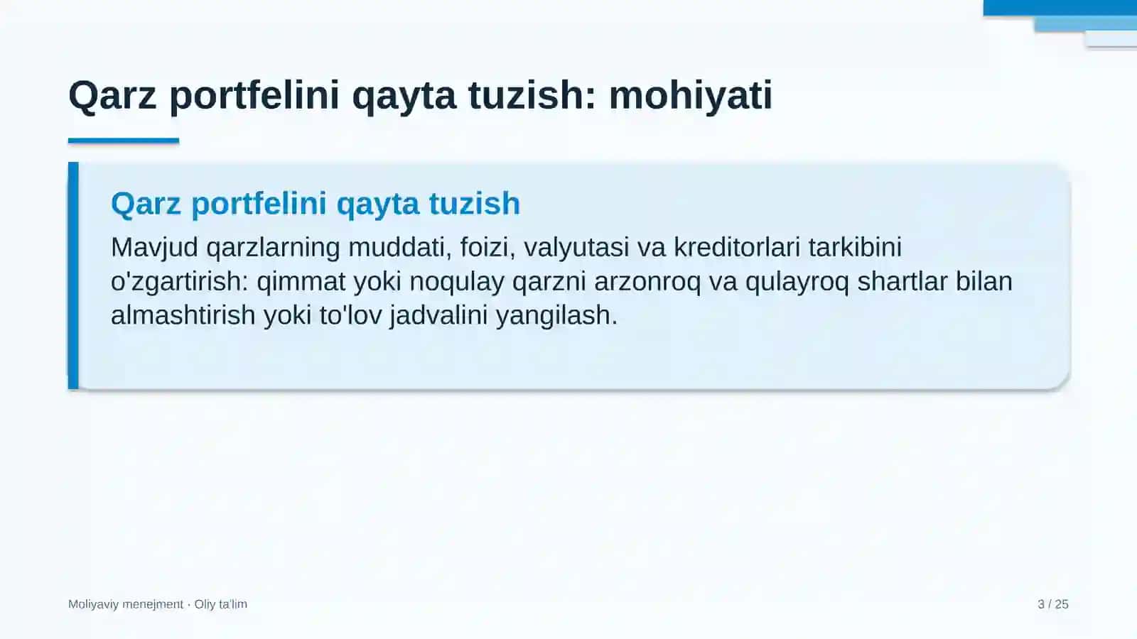 striming platformalarida qarz portfelini qayta tuzish 8648 3