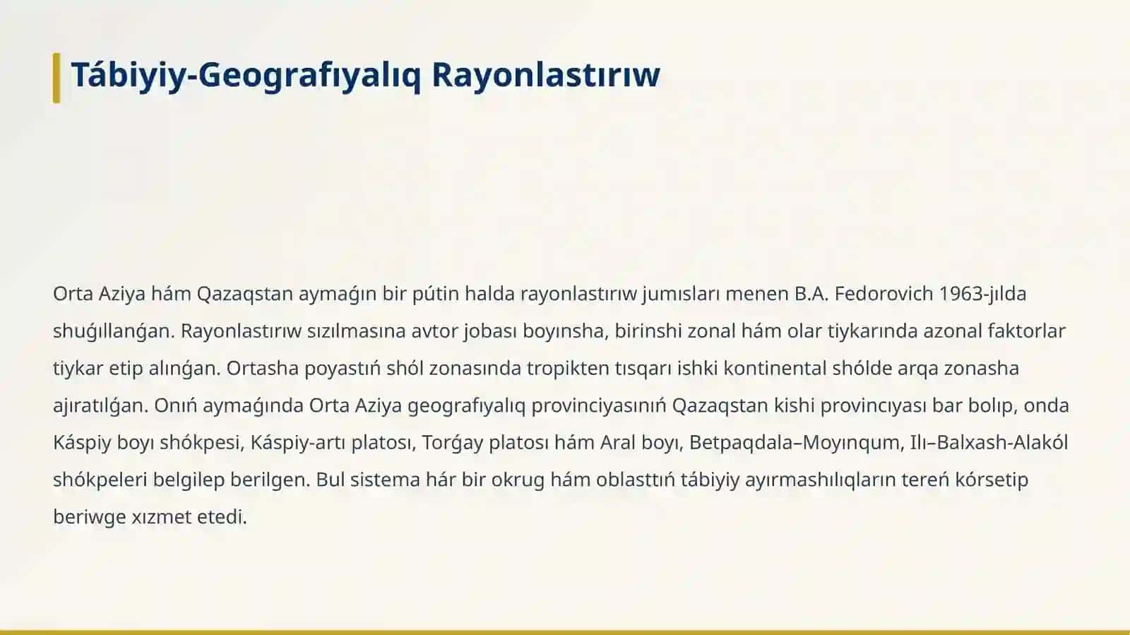 ORTA AZIYA JER BETINIŃ DÚZILISI 3