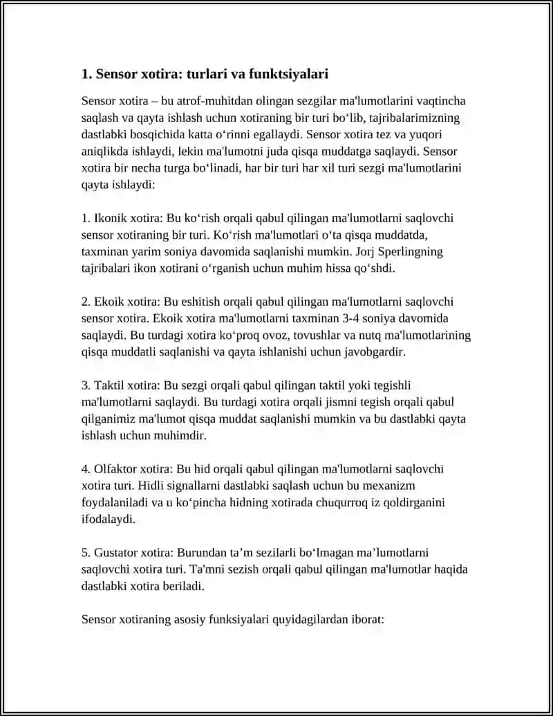 XOTIRA TURLARI VA UNING JARAYONLAR 3