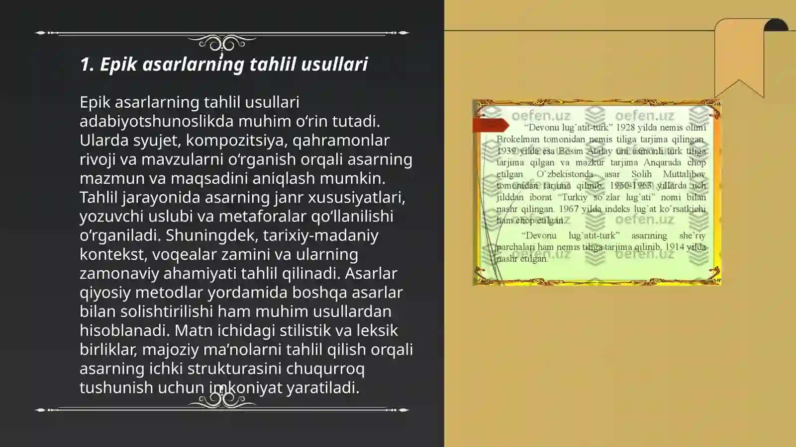 Epik asarlar tahlili 3