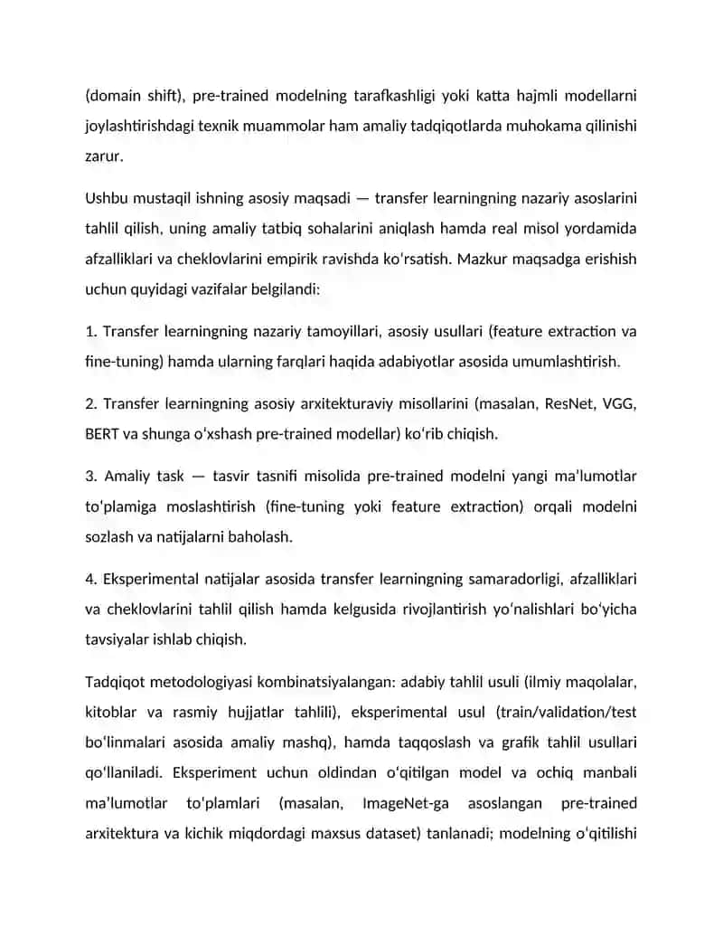 Transfer learningning amaliy qo‘llanilishi va cheklovlari 3