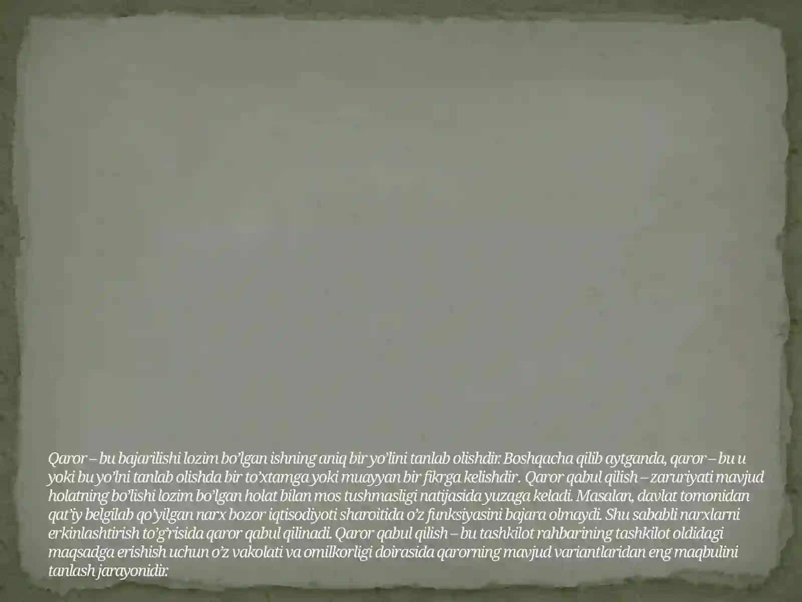 Menejmentda boshqaruv qarorlari va usullari 3