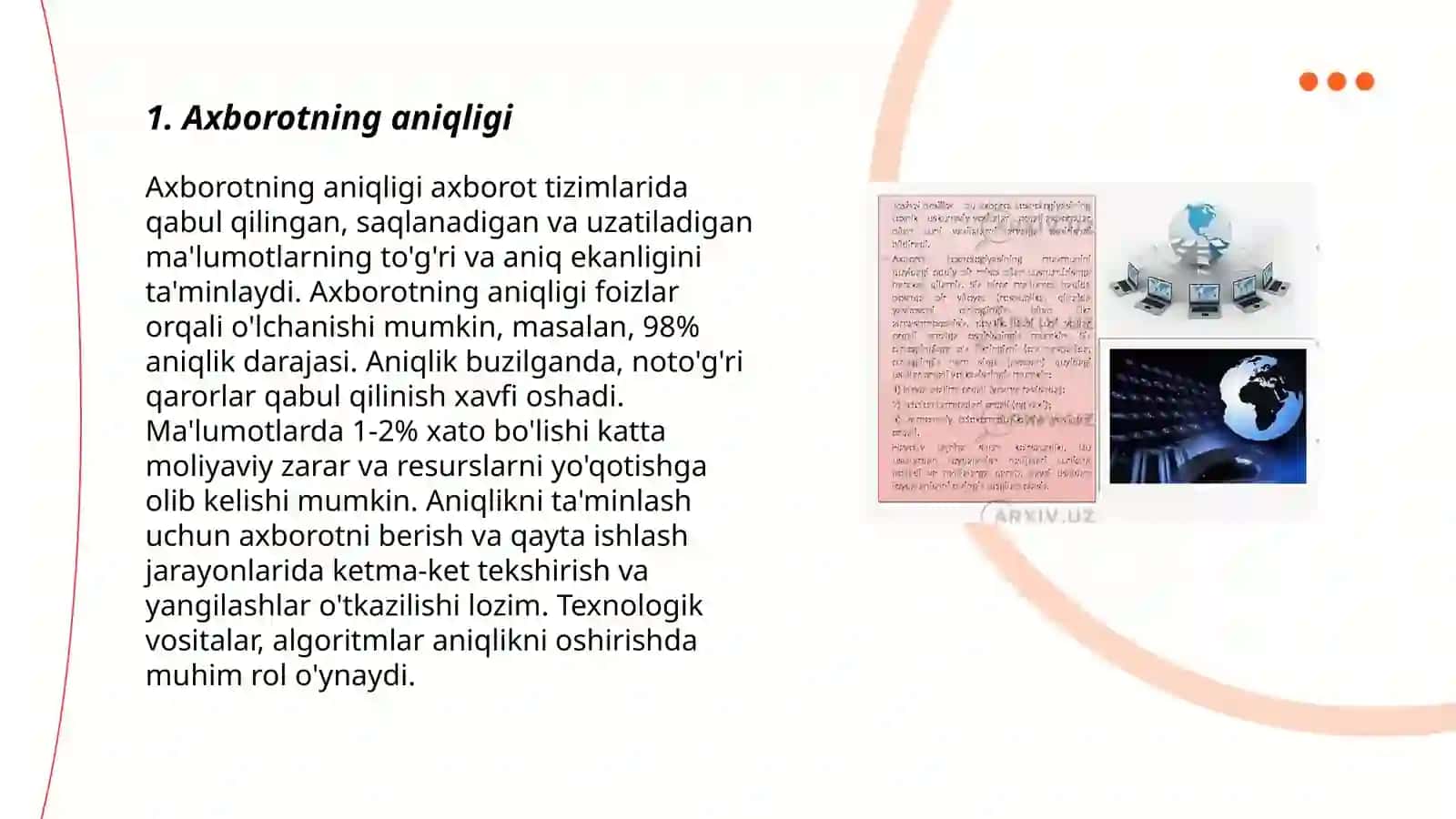 Axborot xususiyatlari 3