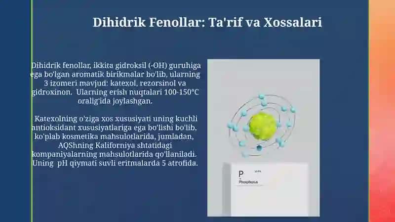 Dihidrik Fenollar: Ta'rif va Xossalari 3