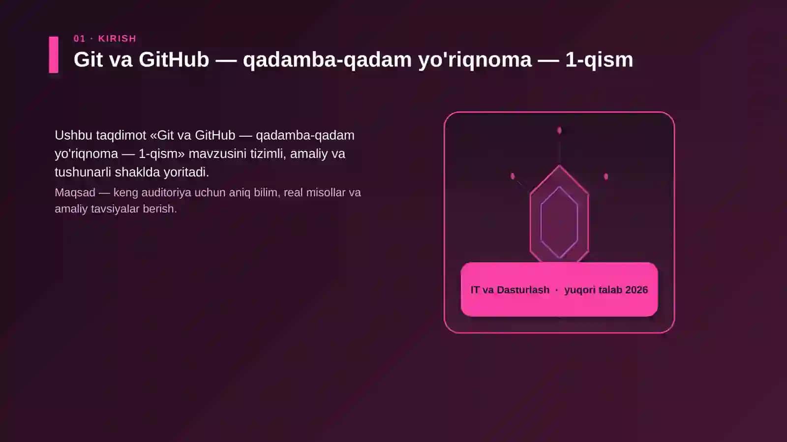 Git va GitHub — qadamba-qadam yo'riqnoma — 1-qism 3