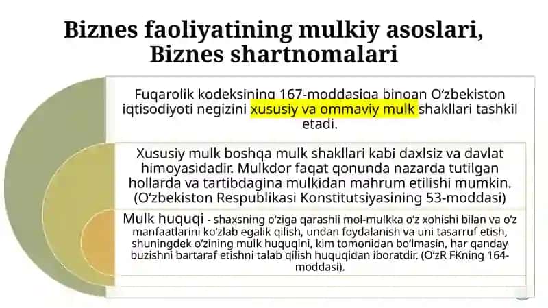 Biznes faoliyatining mulkiyasoslari 3