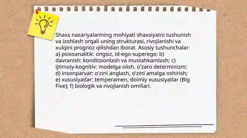 Shaxs nazariyalari 3