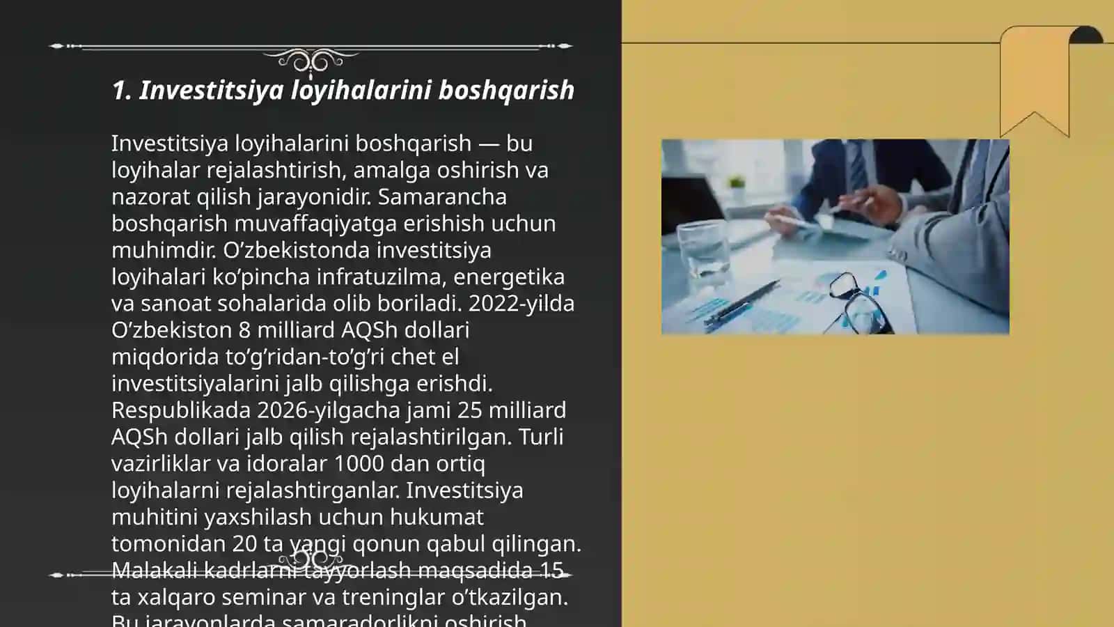 Investitsiyalarni loyihaviy moliyalashtirish 3