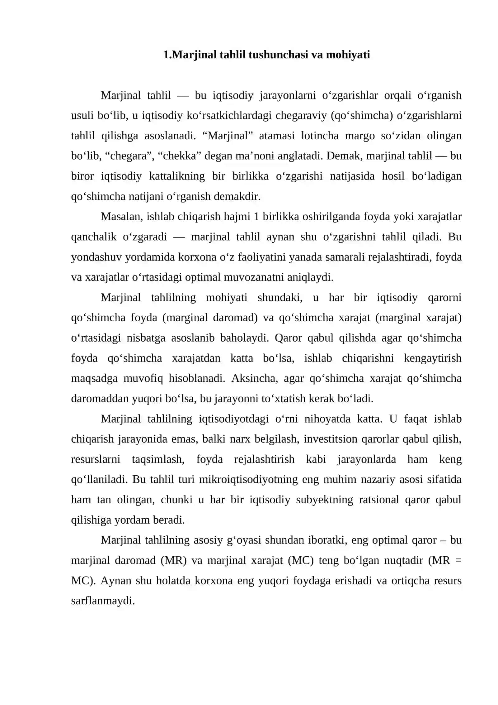Marjinal tahlil usullaridan foydalanish 3
