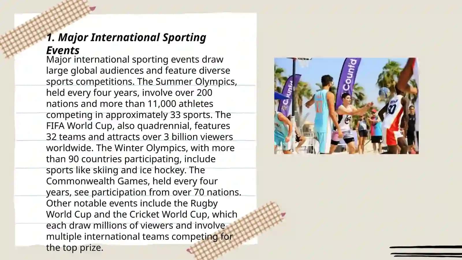 Major International Sporting Events 3