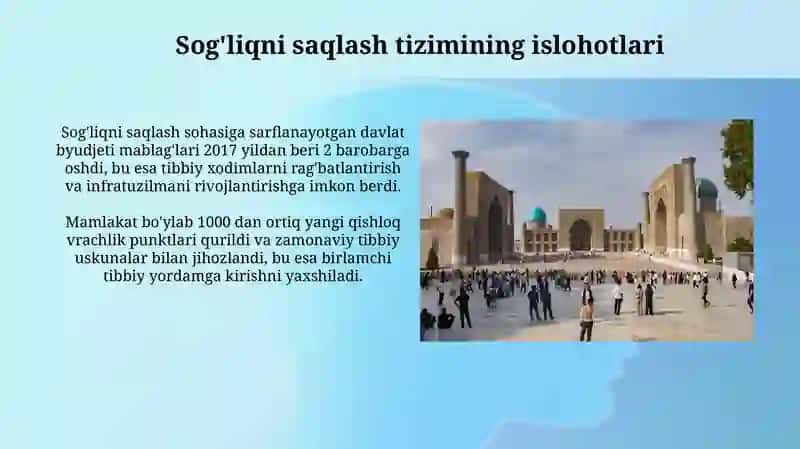 Sog'liqni saqlash tizimining islohotlari 3