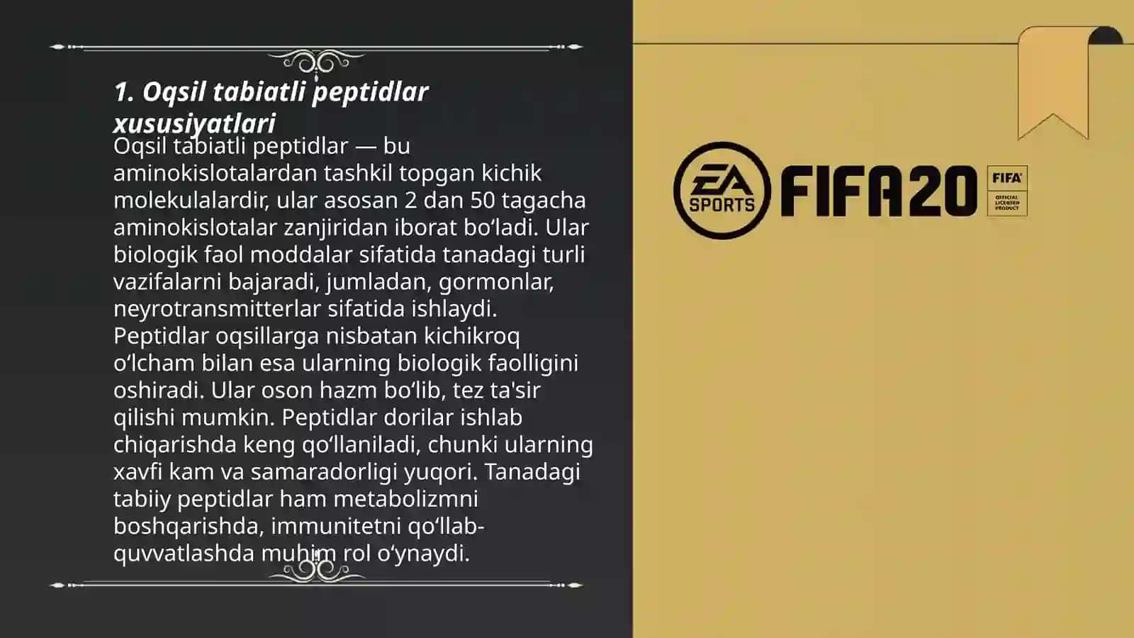 Oqsil tabiatli peptidlar xususiyatlari 3