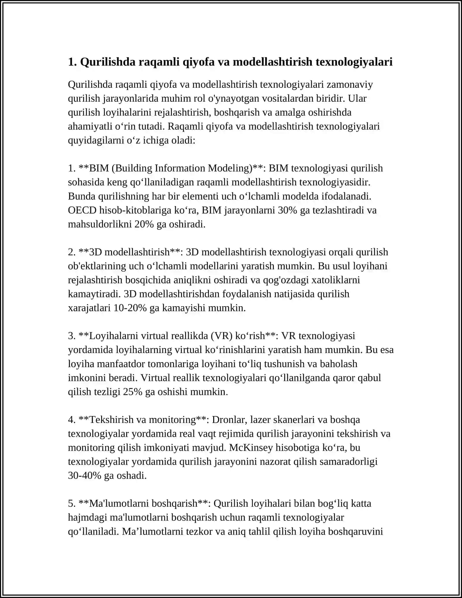 QURILISHDA AXBOROT TEXNALOGIYALARI 3