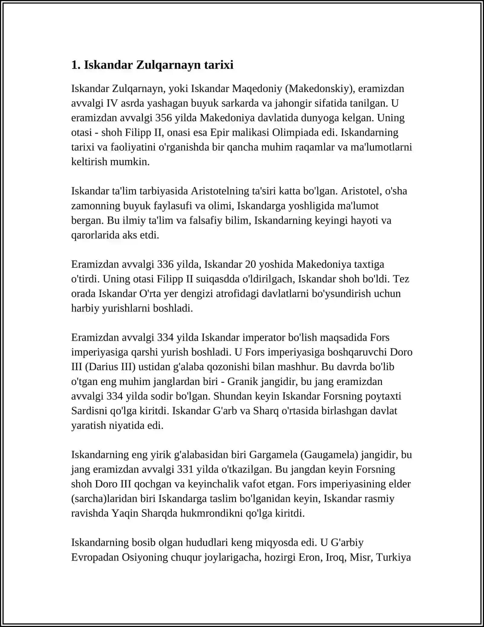 ALEKSANDR MAKEDONSKIY OʻRTA OSIYOGA YURISHI 3