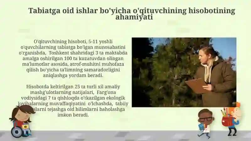 Tabiatga oid ishlarini hisobotining ahamiyati 3