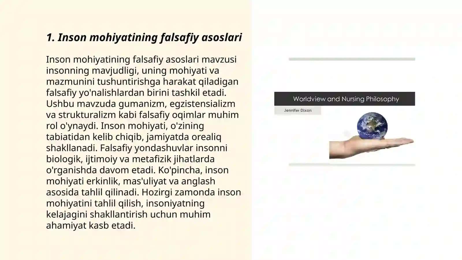 Inson Falsafasi Haqida Taʼlimot 3
