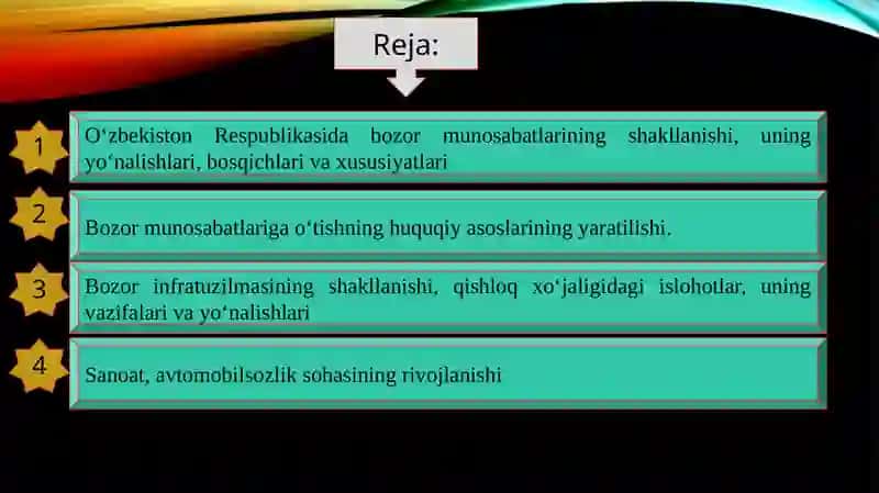 Iqtisodiy islohotlar, xususiy mulkchilikning shakllanishi. 3
