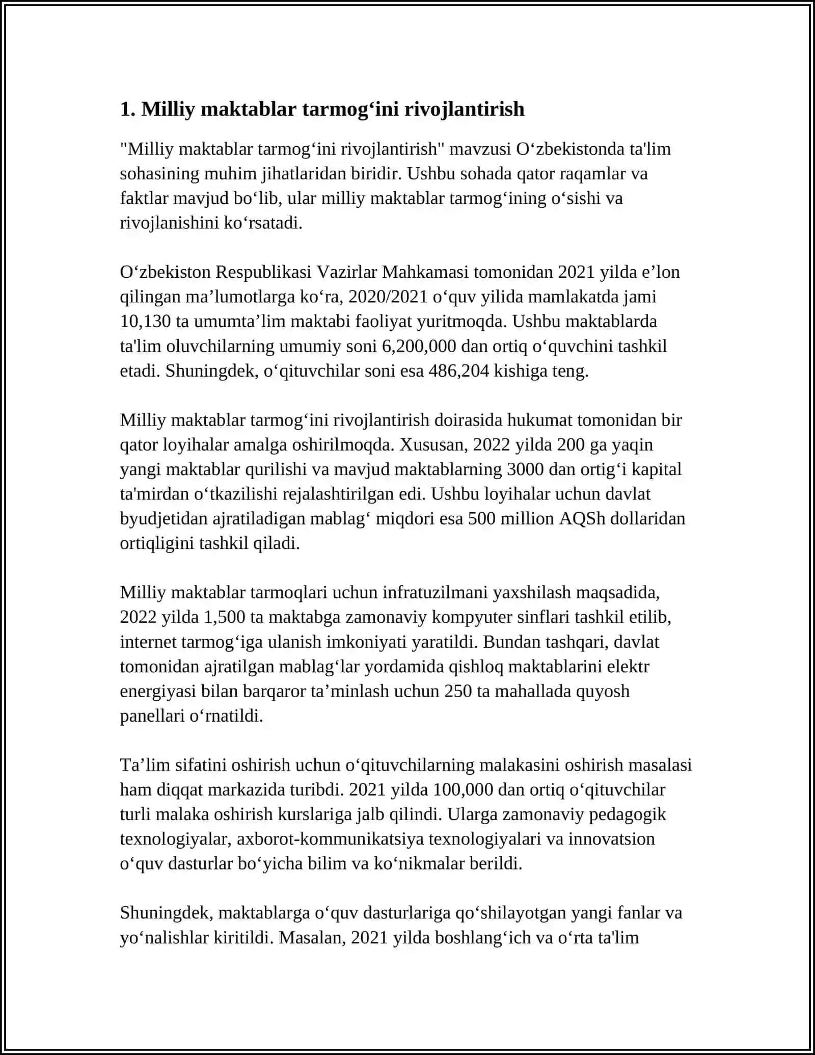 O'ZBEKISTONDA "MILLIY MAKTAB" MUAMMOSI 3