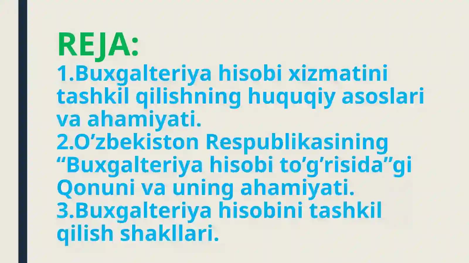 Buxgalteriya hisobini tashkil qilish asoslari 3