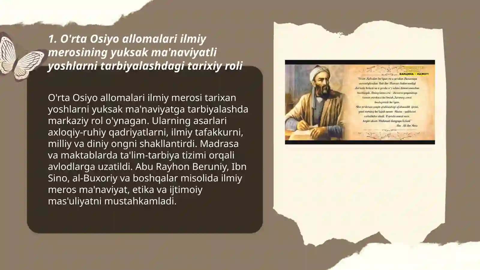 Yuksak ma'naviyatli yoshlarni tarbiyalashda O'rta Osiyo allomalari ilmiy merosi o‘rni 3